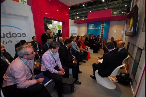 The 240 Blackfriars session on the UBM stand this morningListening to a seminar session on the UBM stand at Ecobuild